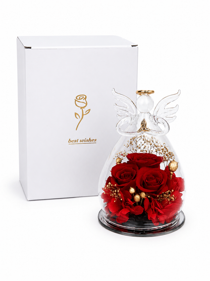 Eternal Angel | Real Preserved Rose Glass Ornament