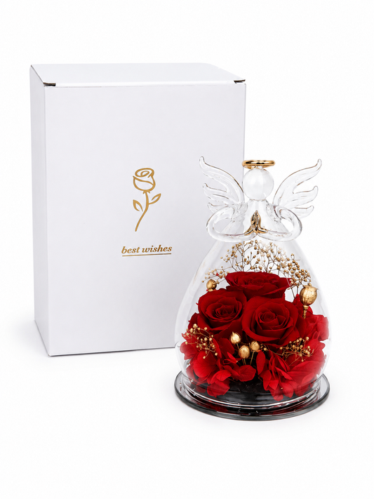 Eternal Angel | Real Preserved Rose Glass Ornament