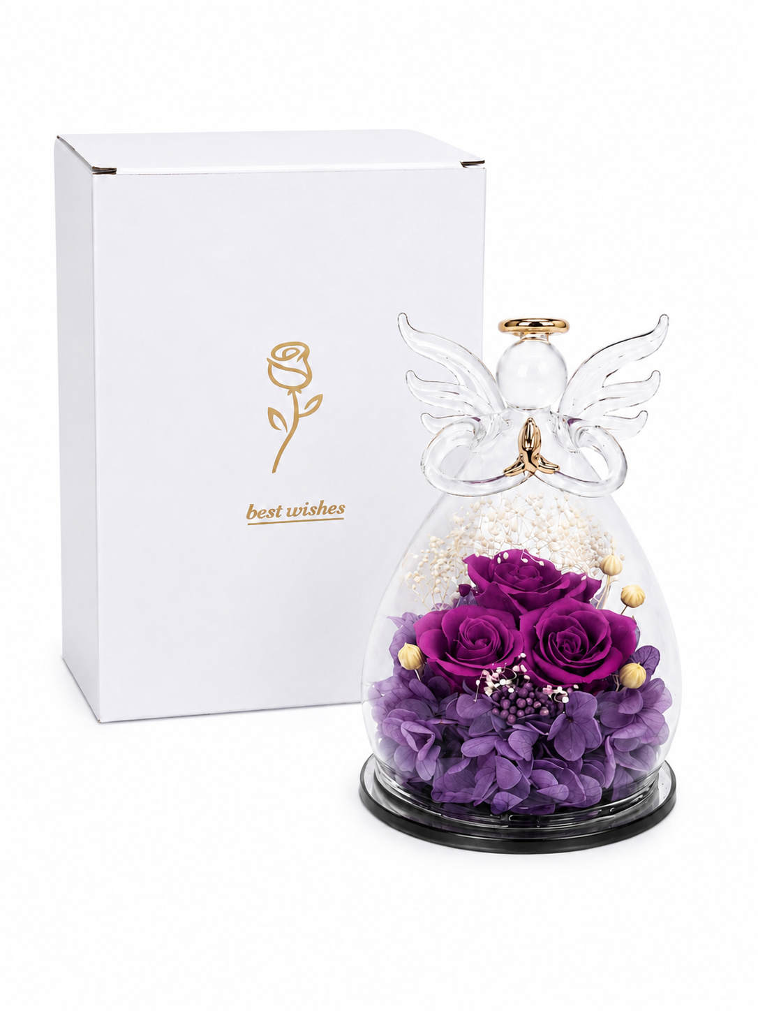 Eternal Angel | Real Preserved Rose Glass Ornament