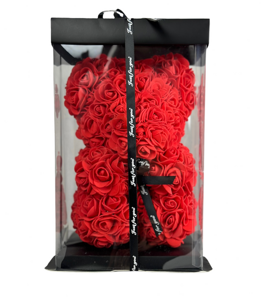 Mini Red Heart Rose Bear - 25cm (Free Gift Box)