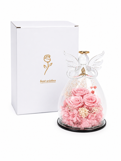 Eternal Angel | Real Preserved Rose Glass Ornament