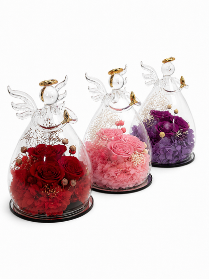 Eternal Angel | Real Preserved Rose Glass Ornament