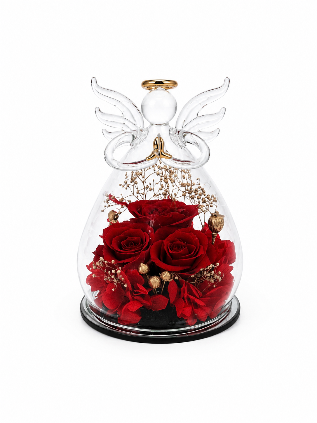 Eternal Angel | Real Preserved Rose Glass Ornament