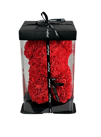 Mini Red Heart Rose Bear - 25cm (Free Gift Box)