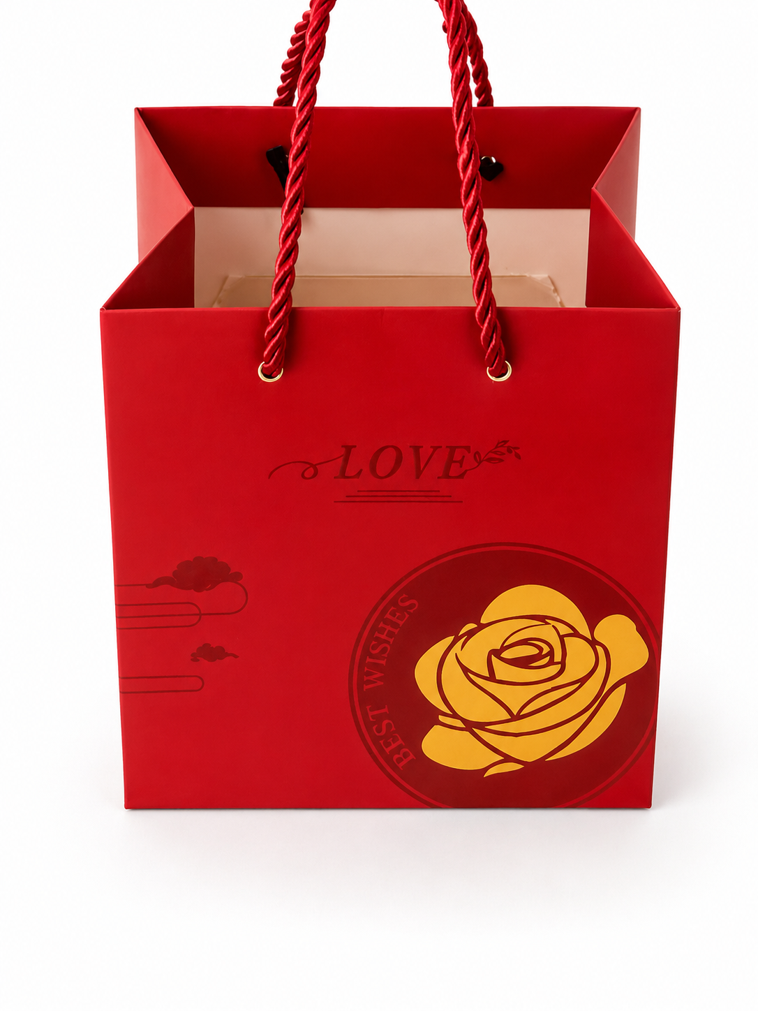 Square Preserved Rose Jewellery Flip Box with Beautiful Heart Necklace