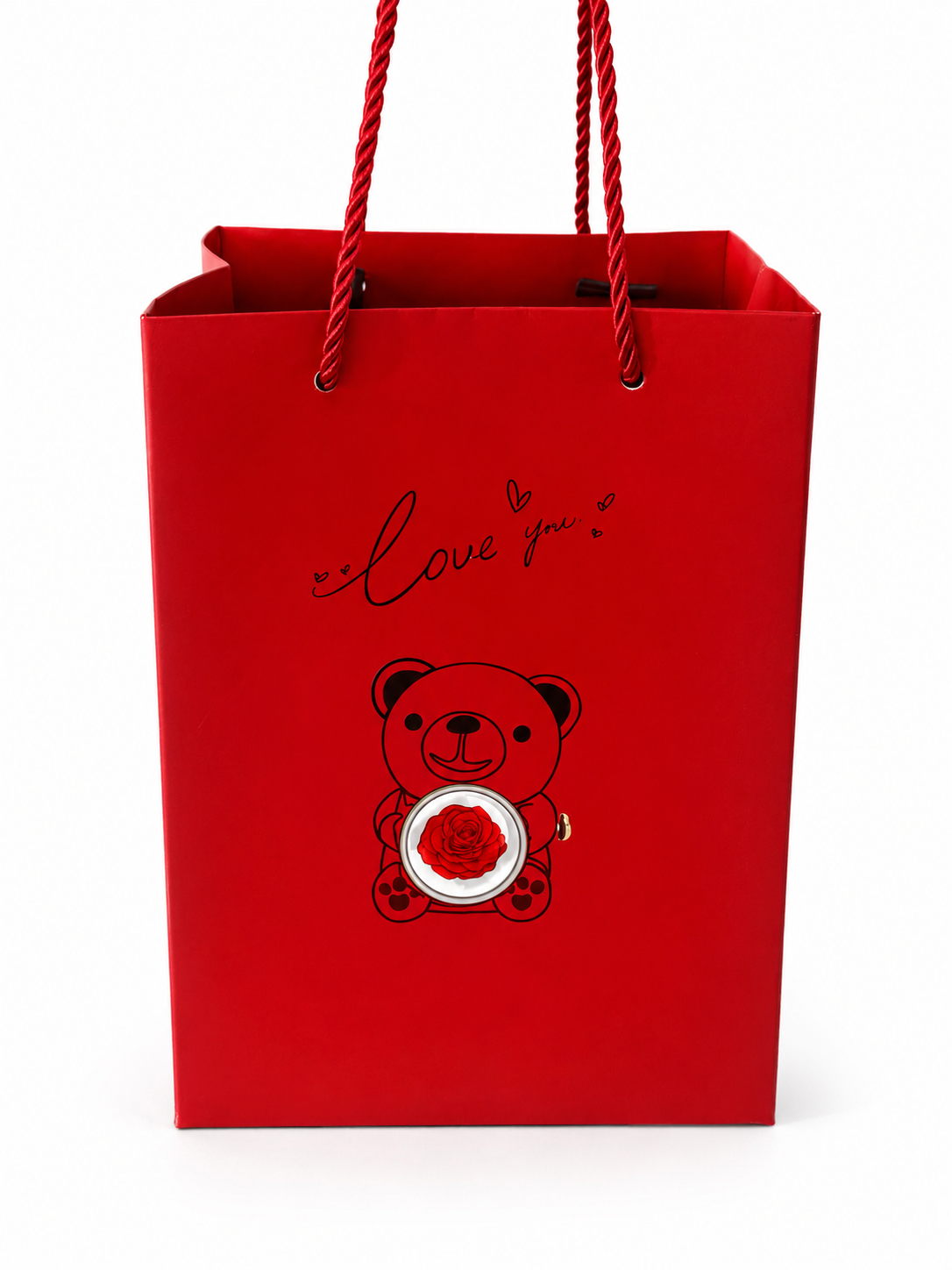 Preserved Rose Bear Jewellery Gift Box