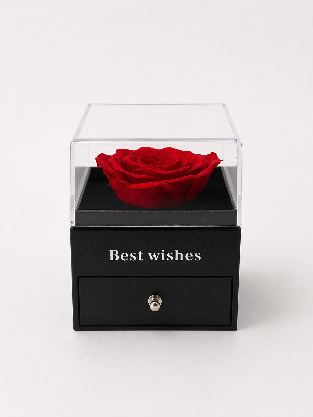 Preserved Rose Jewelry Box with Beautiful Heart Necklace