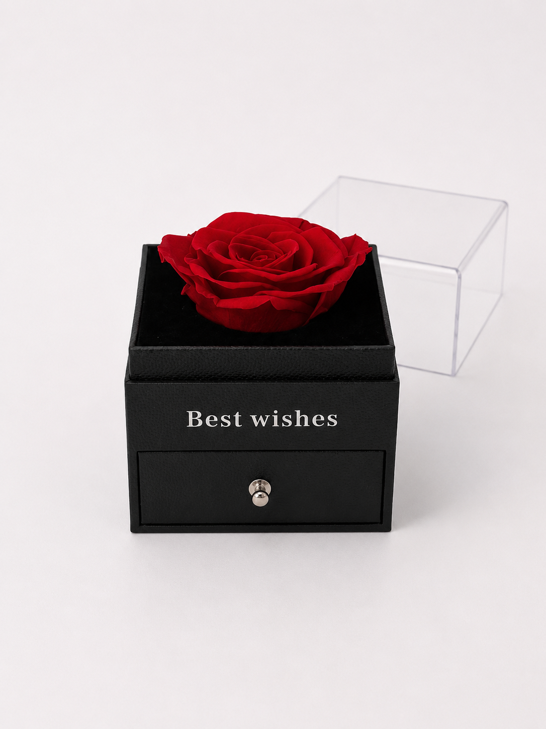 Preserved Rose Jewelry Box with Beautiful Heart Necklace