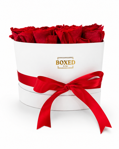 Grande Heart Rose Arrangement | Extra Large Real Preserved Roses in a White Box