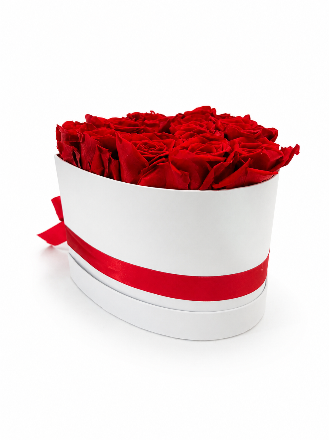 Grande Heart Rose Arrangement | Extra Large Real Preserved Roses in a White Box